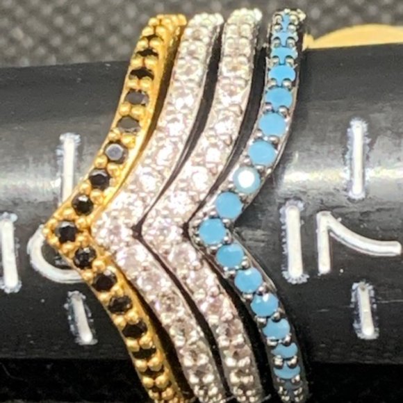 RS Covenant #6088 Rhodium Plated Sparkling Multi Color Cubic Zirconia Ring - Picture 6 of 8